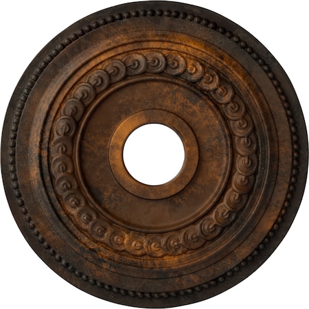 Ekena Millwork Oldham Ceiling Medallion (Fits Canopies up to 8 5/8"), Hand-Painted Rust, 18"OD x 3 3/8"ID x 7/8"P CM18OL1RUS